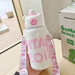 Little Bear Children's Thermos Crossbody Water Bottle - Image 3
