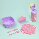 Plastic Sealed Capacity CartoonLunch Box with Spoon and Fork - Image 4